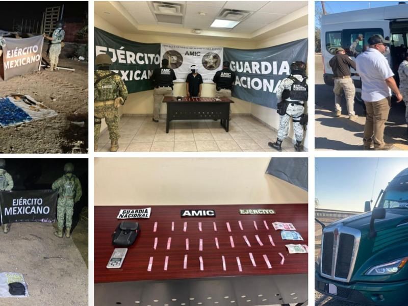 Detienen a 18 con armas y droga en Sonora