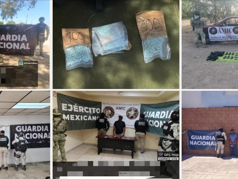 Detienen a 19, decomisan armas y drogas en Sonora