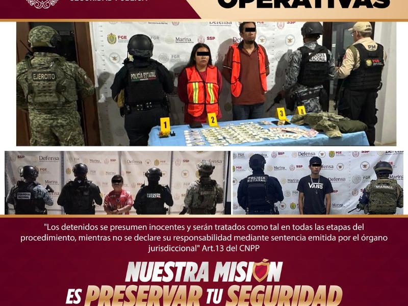 Detienen a 34 personas y aseguran vehículos y presuntas drogas en Veracruz