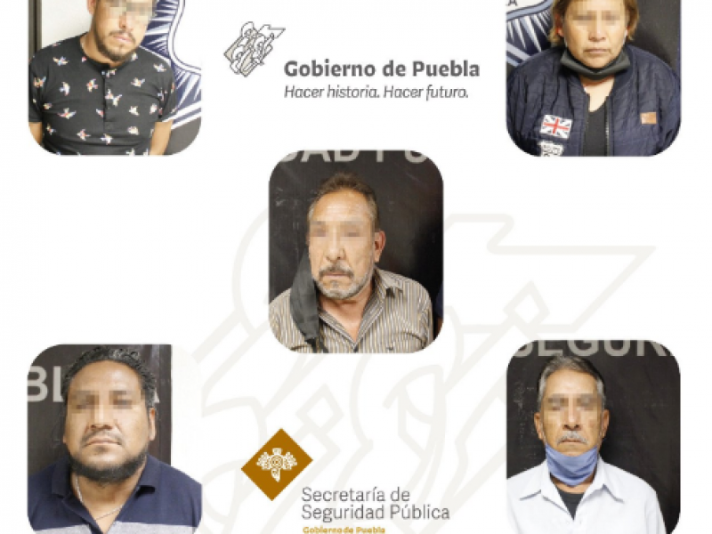Detienen a 7 presuntos estafadores del centro de Puebla