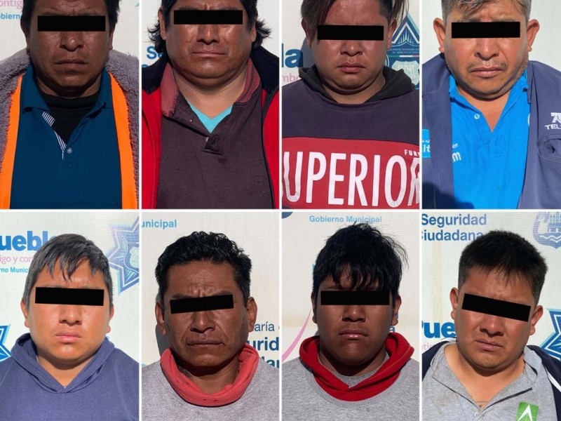 Detienen a 8 sujetos por robo de cable