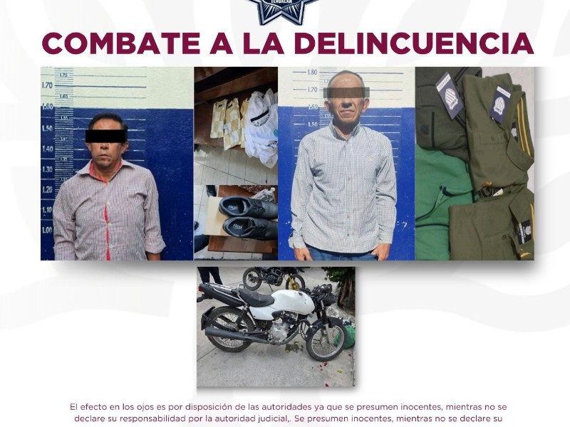 Detienen a asaltantes del centro de la ciudad