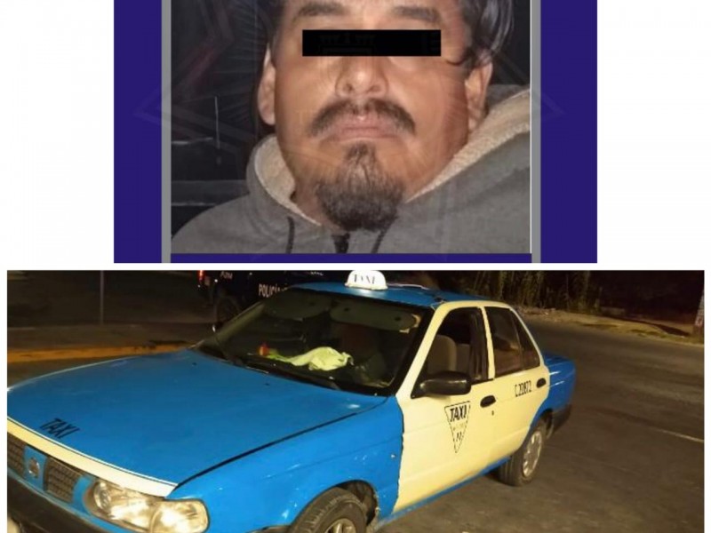 Detienen a conductor con taxi robado