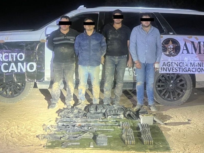 Detienen a cuatro sujetos armados en operativo conjunto en Sonoyta