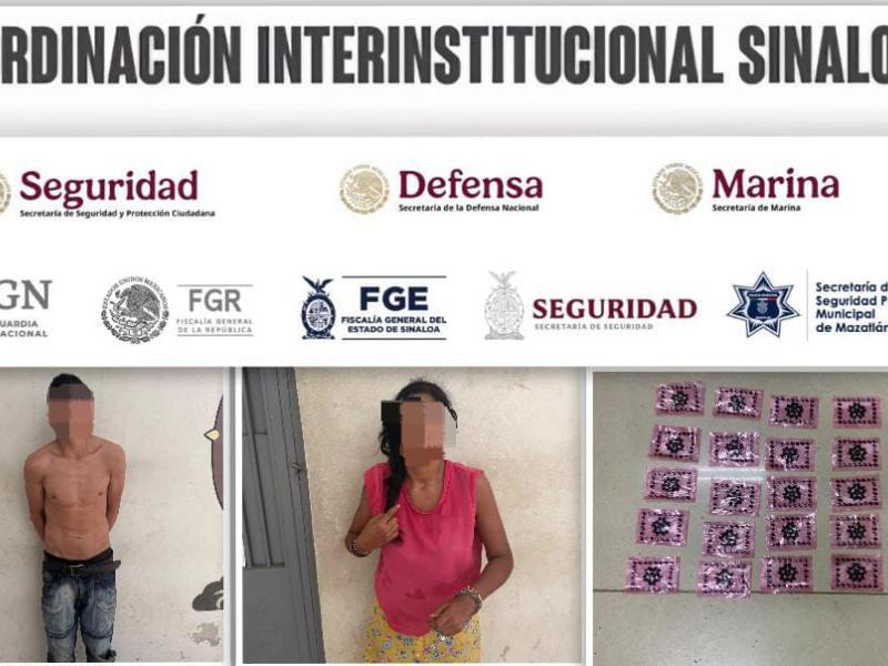 Detienen a dos personas con presunta droga en San Ángel