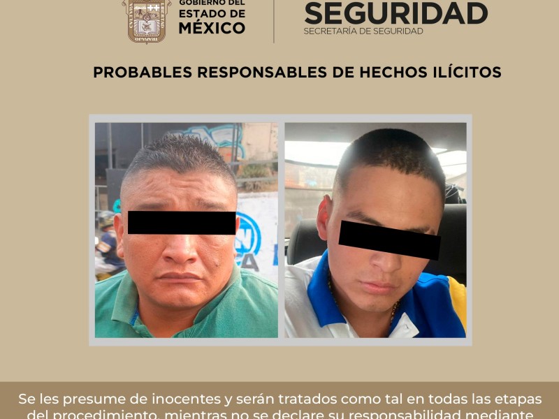 Detienen a dos por robar autos en Edomex