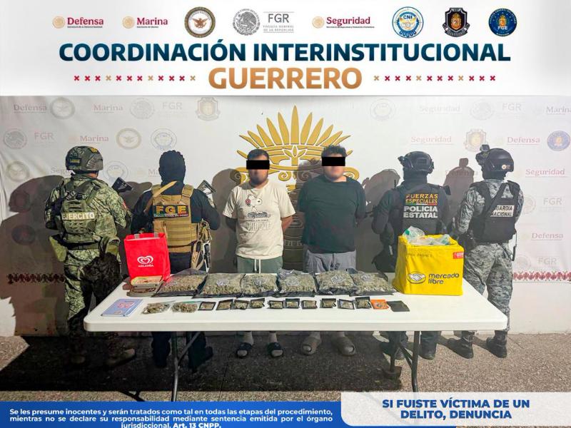 Detienen a dos presuntos integrantes de un grupo criminal en Iguala
