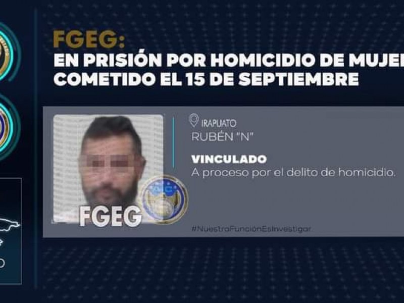 Detienen a hombre por asesinato cometido en agravio a mujer