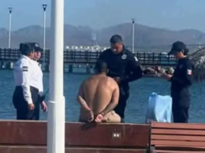 Detienen a hombre por exhibicionismo en el Malecón de La Paz