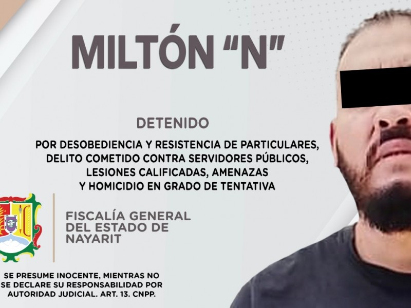 Detienen a Milton 