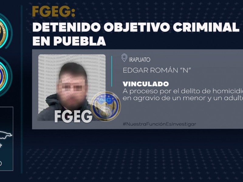 Detienen a presunto homicida que se escondía en Puebla