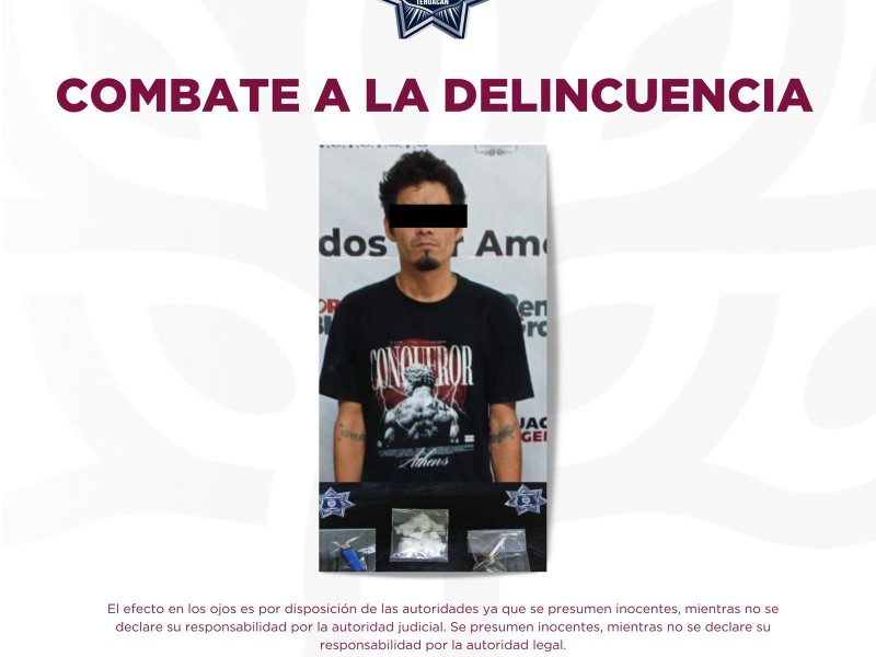 Detienen a sujetos con 27 dosis de supuesto “cristal”