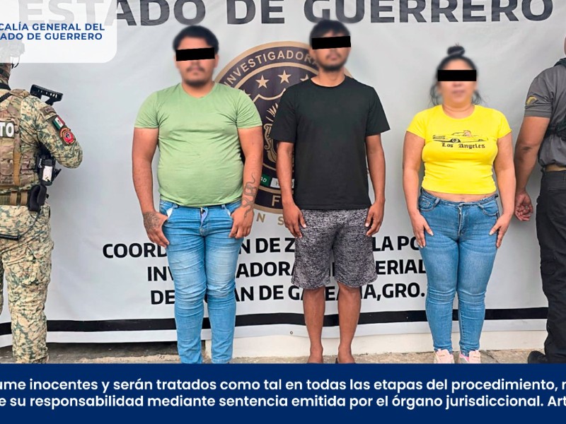 Detienen a tres, entre ellos una mujer, por violación agravada en Tecpan