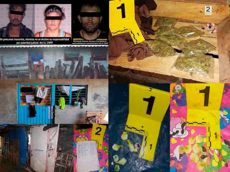 Detienen a tres personas con droga