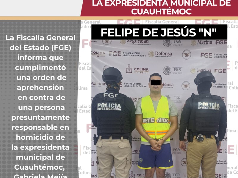 Detienen al presunto asesino de Gabriela Mejía, ex presidenta de Cuauhtémoc