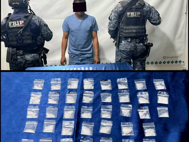 Detienen autoridades a narcomenudista en Tapachula