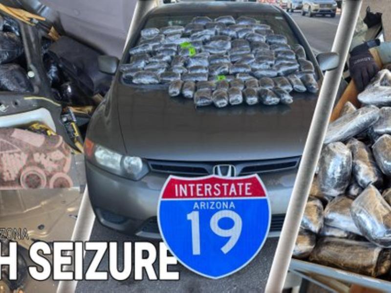 Detienen contrabando de metanfetamina en retén de migración al norte de Nogales