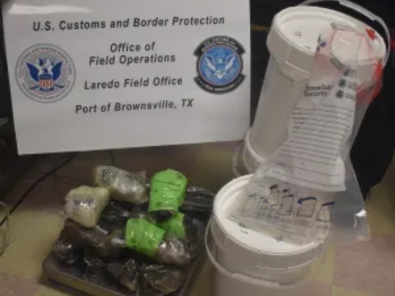 Detienen contrabando de Metanfetamina y Heroína en garita de Texas