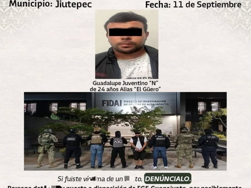 Detienen en Jiutepec a “El Güero”, presunto extorsionador en Salamanca