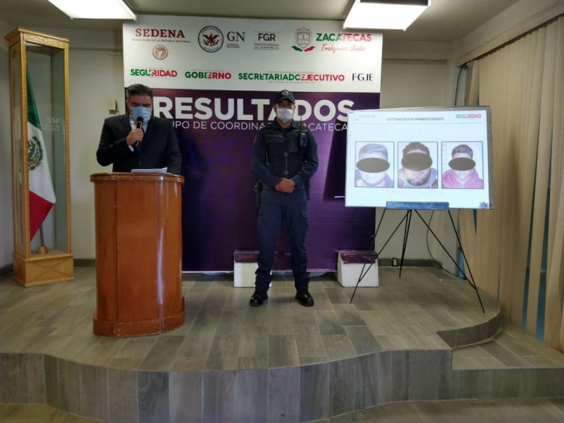 Detienen en Zacatecas integrantes de grupo delictivo y aseguran arsenal