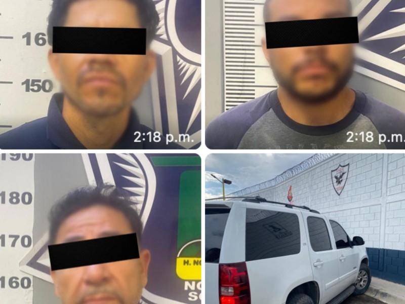 Detienen tras persecución a tres personas en auto robado