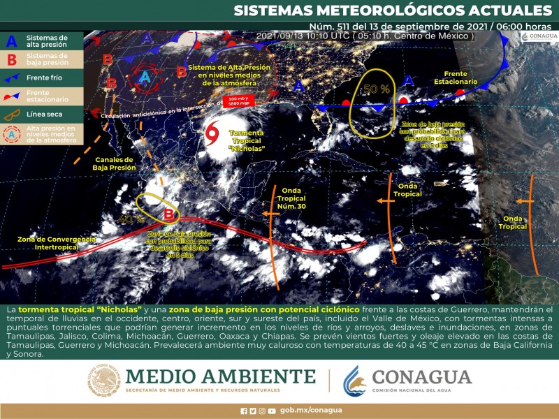 Día caluroso y lluvias aisladas, pronóstico en Sonora