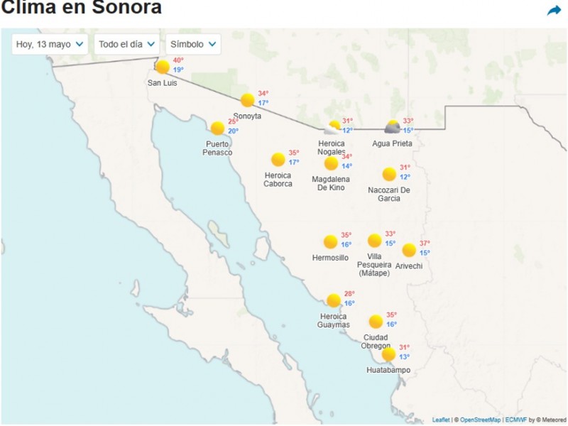 Día soleado para Sonora
