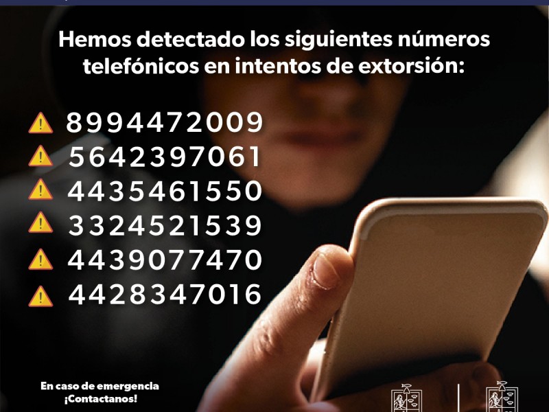 Difunden números telefónicos utilizados para extorsión