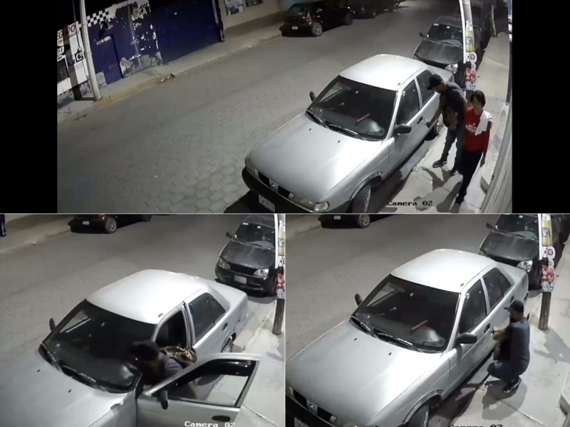 Difunden vídeo de robo de automóvil por una pareja