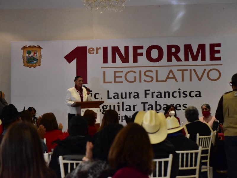Diputada Laura Francisca Aguilar presenta primer informe legislativo