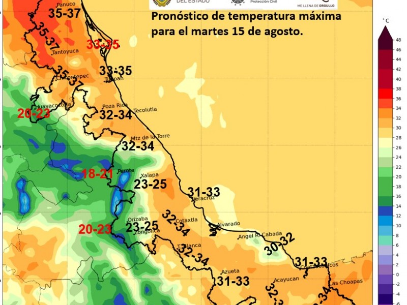 Disminuye el calor en el estado de Veracruz