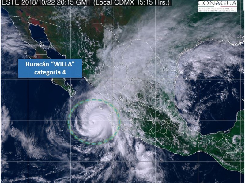 Disminuye huracán Willa a categoría 4
