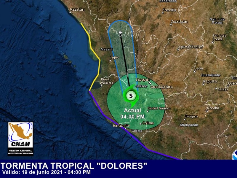 “Dolores” se desplaza rápidamente por Jalisco