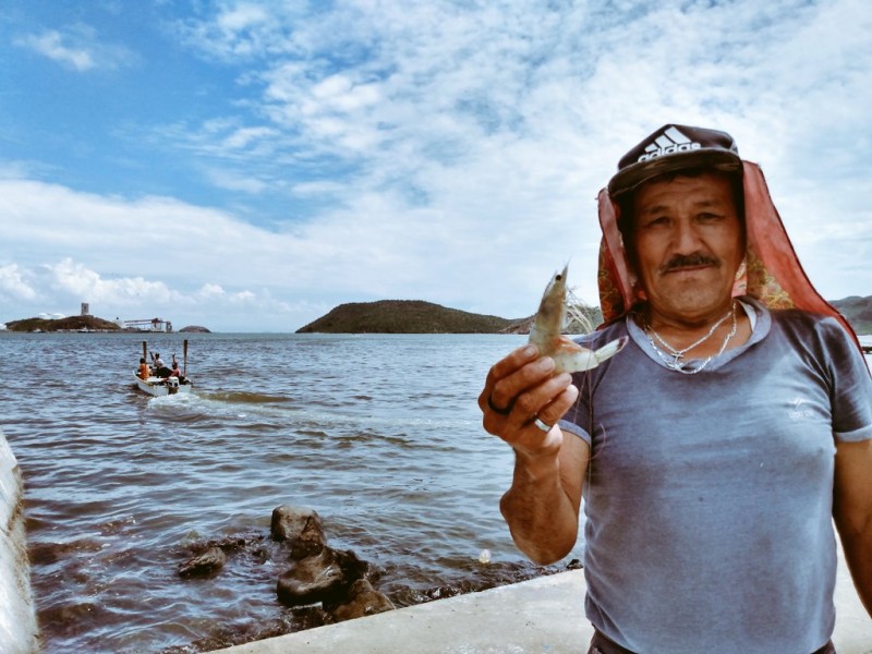 Don Félix listo para la captura del camarón