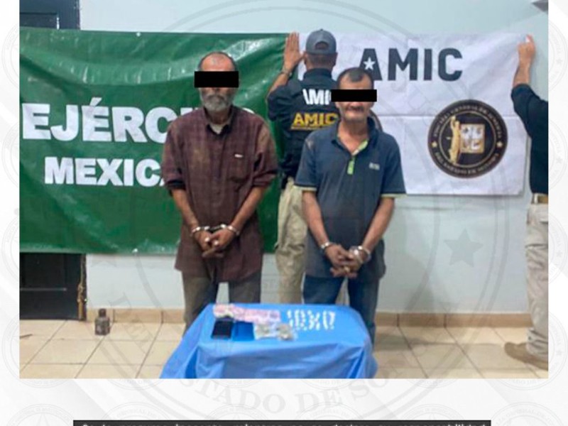 Dos hombres detenidos en Ímuris por actividades de arcomenudeo