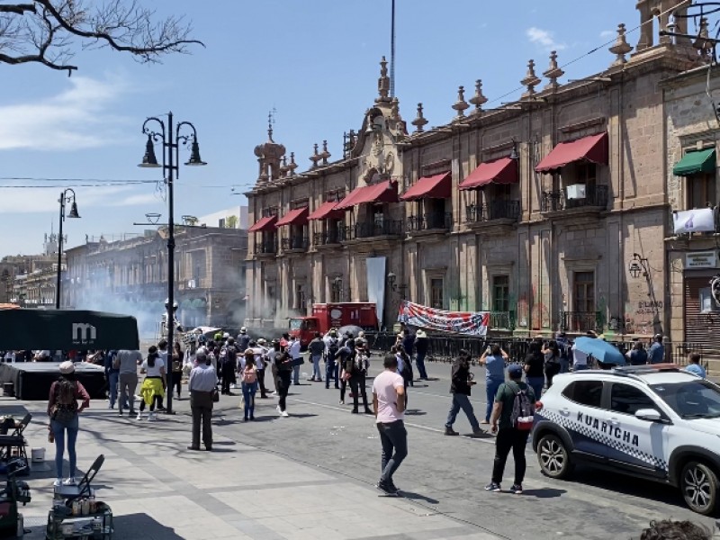 Dos niños afectados y un detenido en movilizaciones de Arantepacua