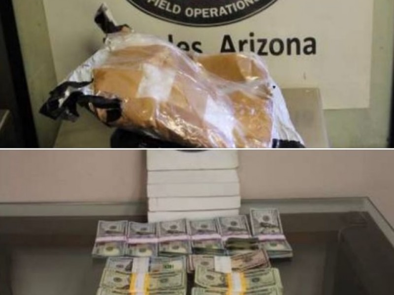 Droga y dinero fueron asegurados en garitas de Nogales, Arizona