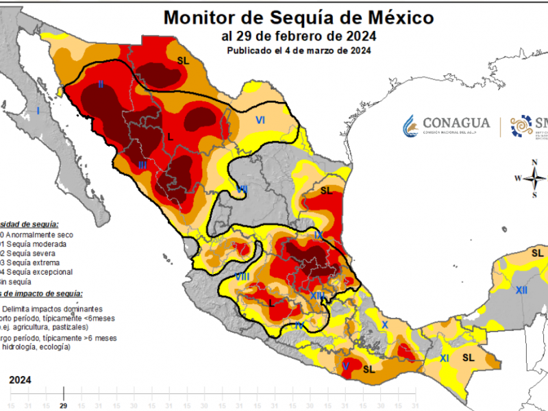 Durango en sequia extrema, de acuerdo al monitor de sequia