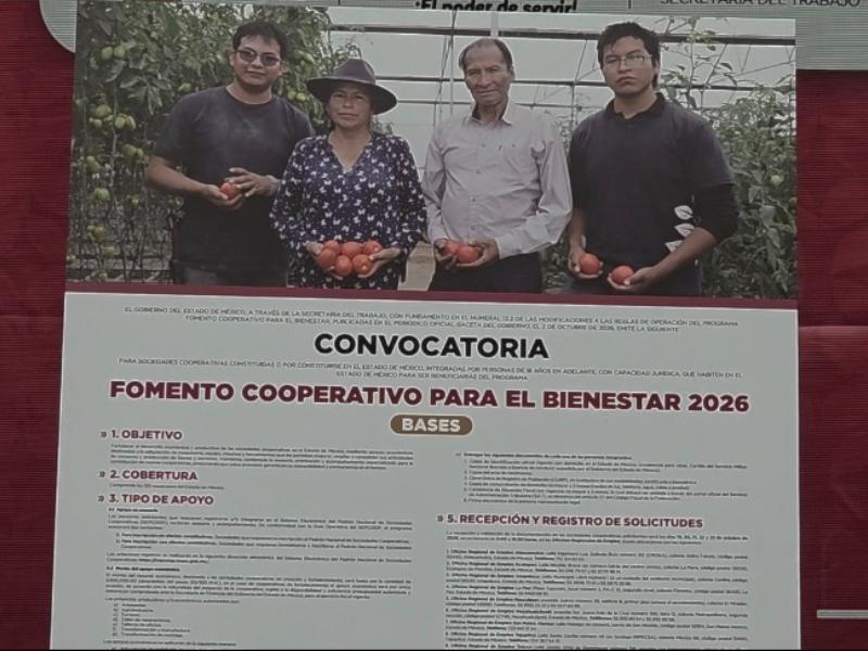 Edomex abre apoyos de hasta 200 mil pesos para cooperativas