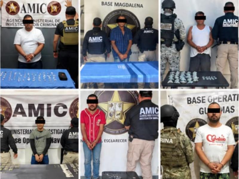 Ejecutan 31 cateos en Sonora: 18 detenidos y cientos de dosis aseguradas