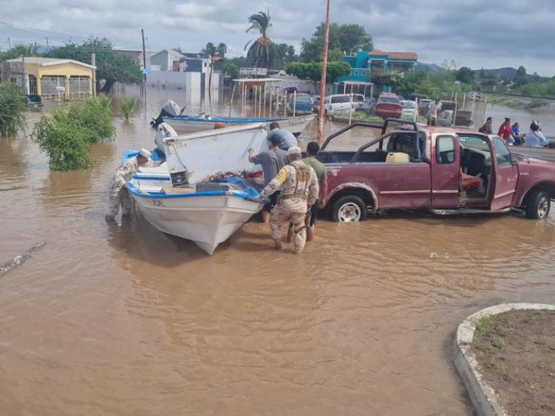 Ejército apoya en zonas afectadas por lluvias en Sonora