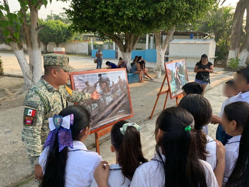 Ejército impulsa acciones sociales y de prevención escuelas tuxpeñas