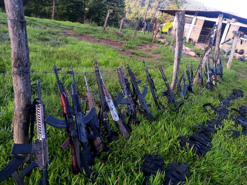 Ejército Mexicano asegura armamento en Ciudad Hidalgo