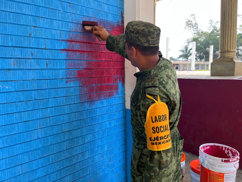 Ejército Mexicano lleva  Labor Social a escuelas de Tuxpan