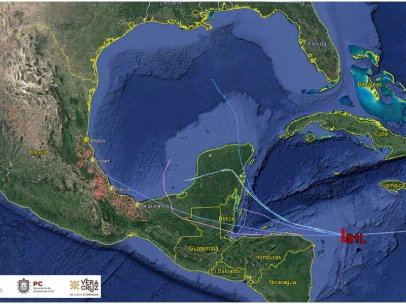 El disturbio 91L podría afectar al estado de Veracruz