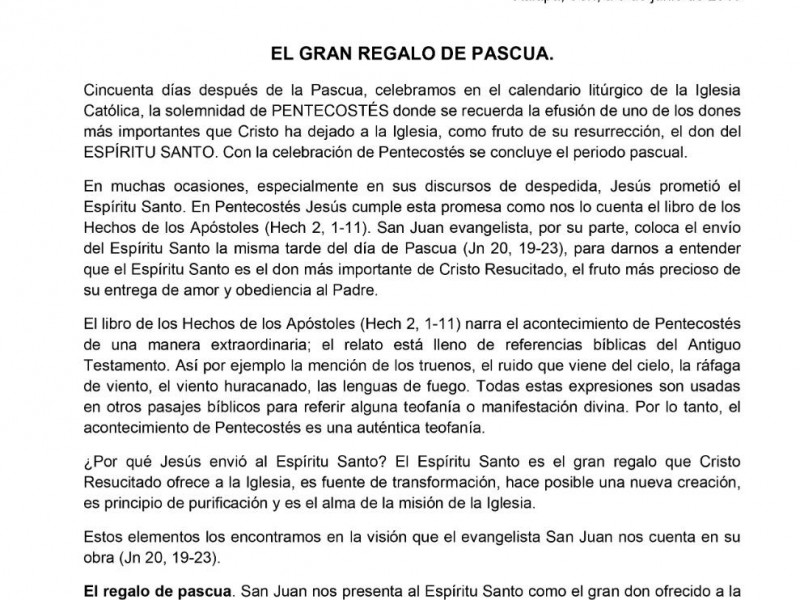 El espíritu santo purifica el alma: Iglesia