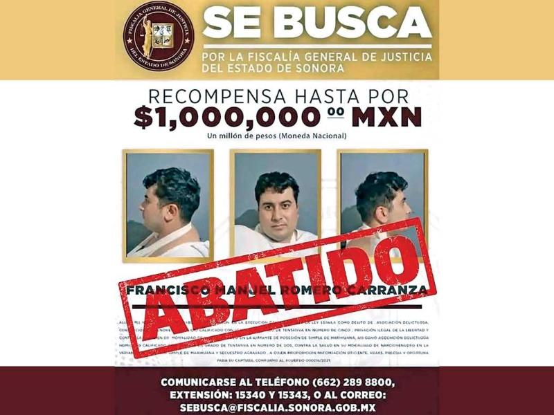 “El Meny” tenía recompensa tras fugarse del Cereso de Hermosillo