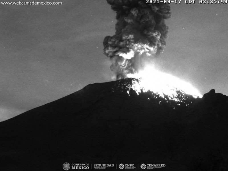 El Popocatépetl continúa registrando actividad volcánica, mantiene alerta amarilla