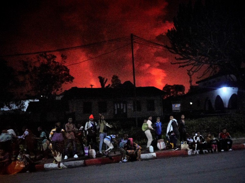 El volcán Nyiragongo hace erupción en el Congo