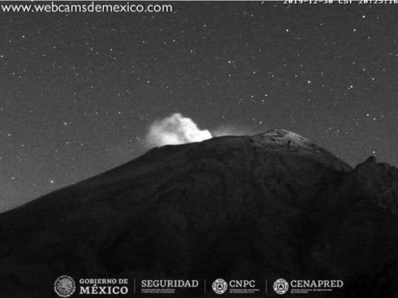 El volcán Popocatépetl presenta actividad moderada